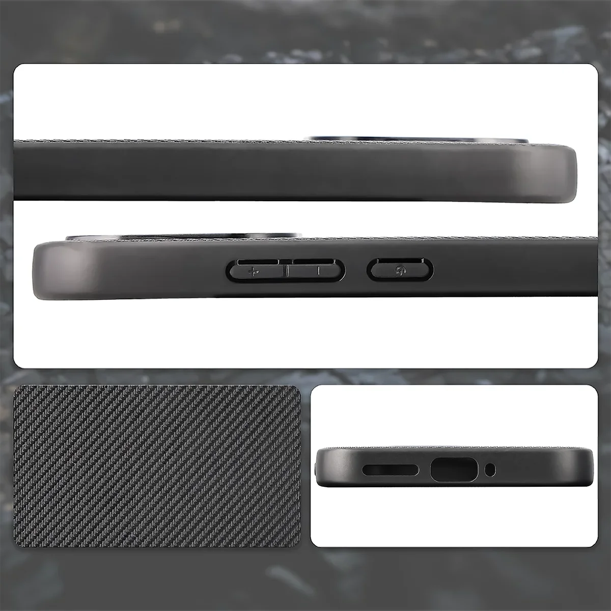 Hülle mit Handgelenkband für Xiaomi 17T Pro, Bizon Case CarbO, Schwarz