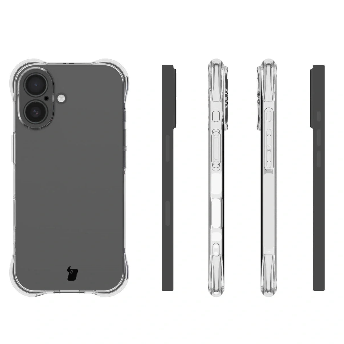 Schutzhülle + 2x gehärtetes Glas für iPhone 17, Bizon Case Clear Pack, Transparent