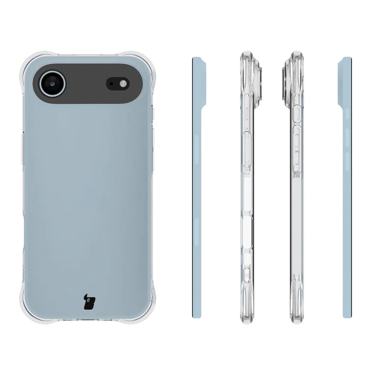 Schutzhülle + 2x gehärtetes Glas für iPhone Air, Bizon Case Clear Pack, Transparent