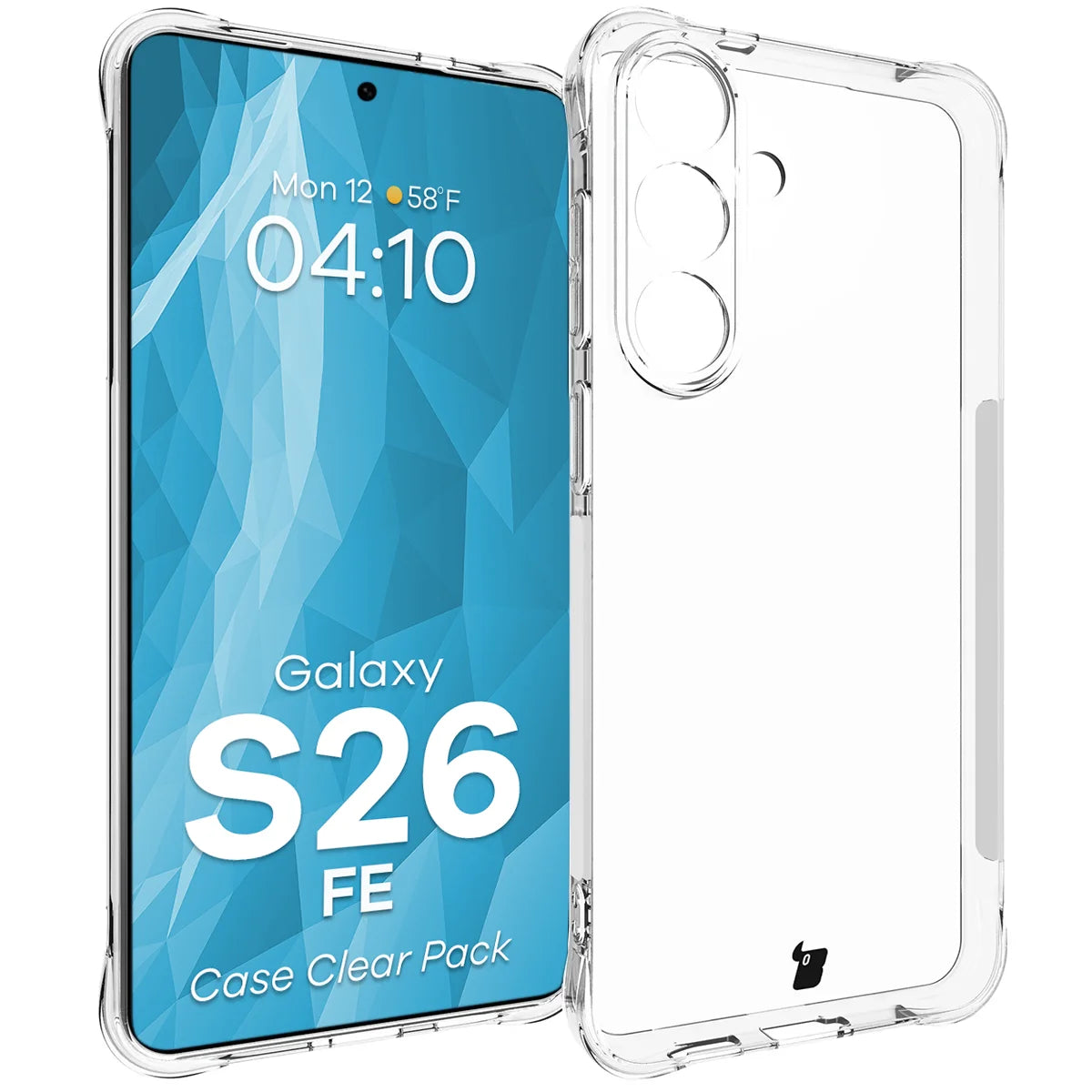 Schutzhülle + 2x gehärtetes Glas für Galaxy S26 FE, Bizon Case Clear Pack, Transparent (3/9)