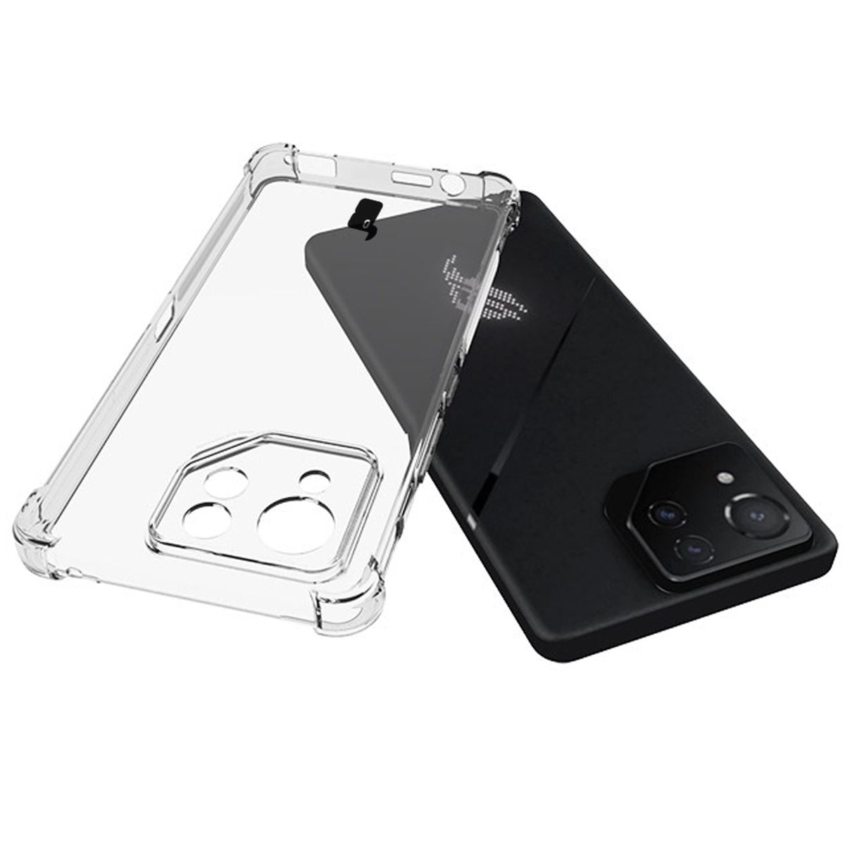 Schutzhülle + 2x Folie für Asus ROG Phone 8 Pro, Bizon Case Clear Pack, Transparent