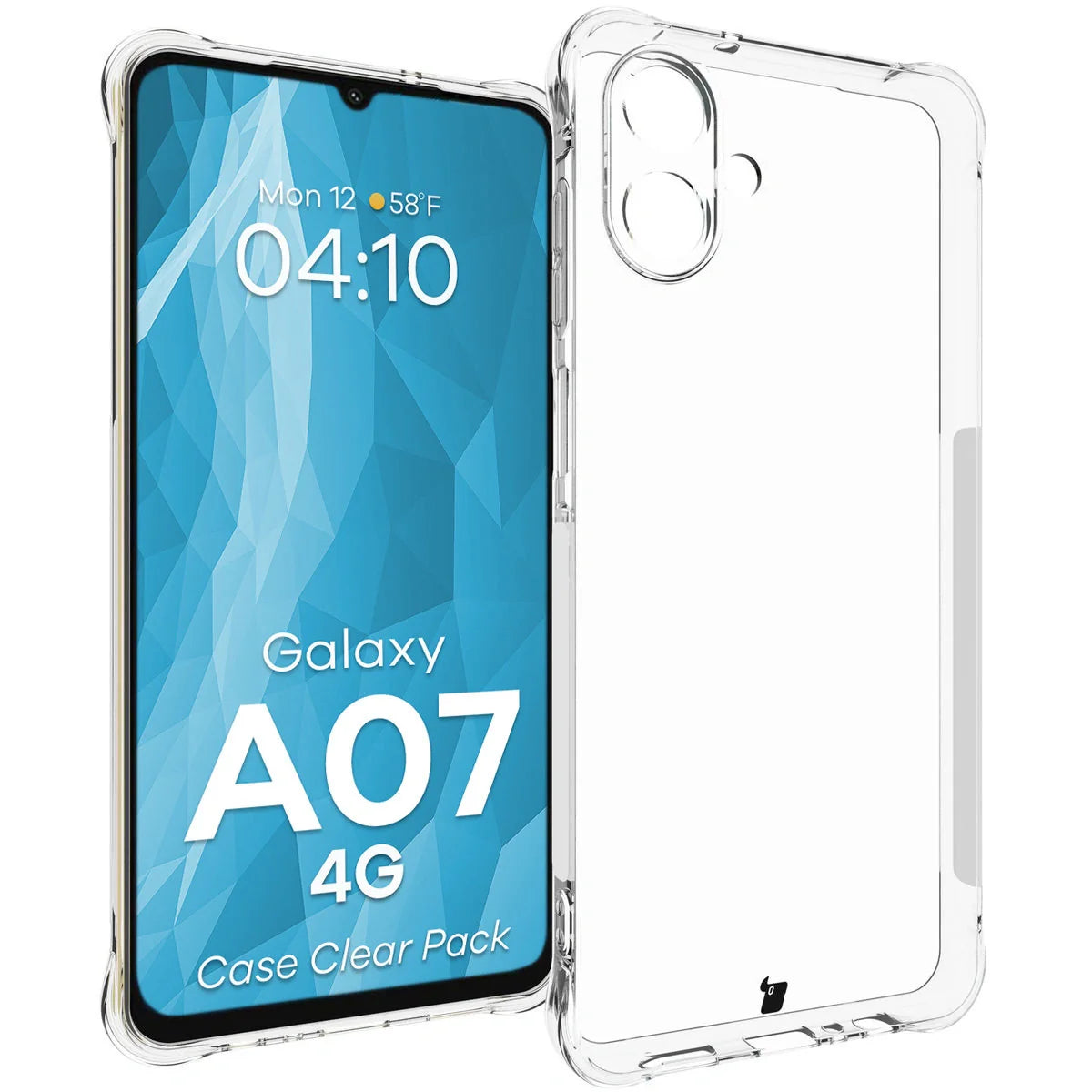 Schutzhülle + 2x gehärtetes Glas für Galaxy A07 4G, Bizon Case Clear Pack, Transparent