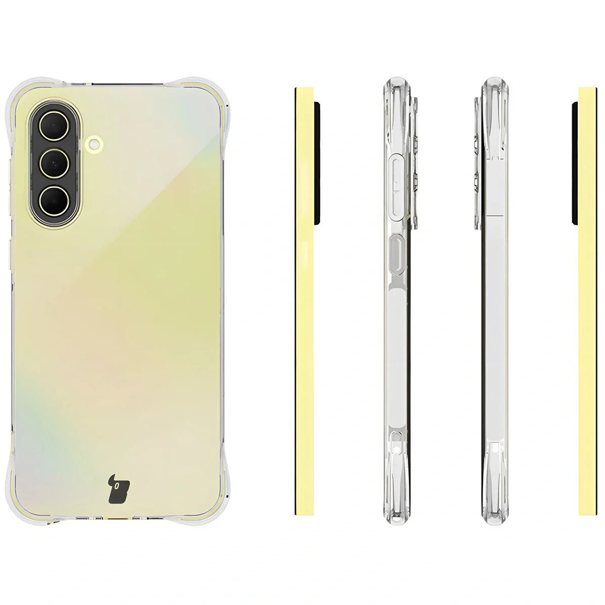 Schutzhülle + 2x gehärtetes Glas für Galaxy A36 5G, Bizon Case Clear Pack, Transparent
