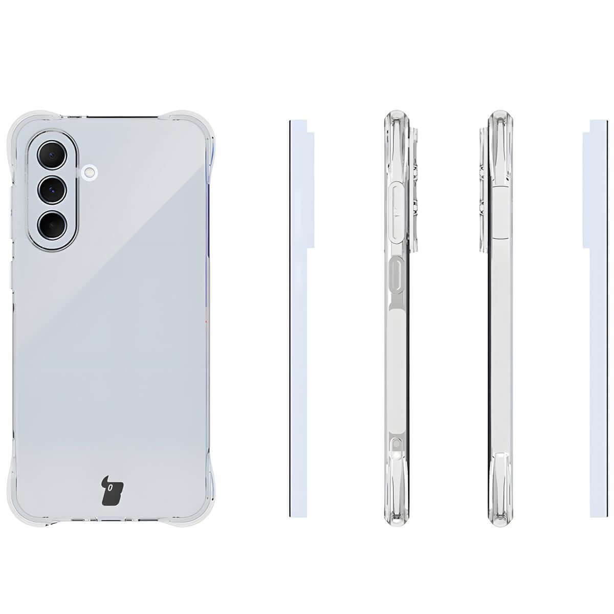 Schutzhülle + 2x gehärtetes Glas für Samsung Galaxy A56 5G, Bizon Case Clear Pack, Transparent