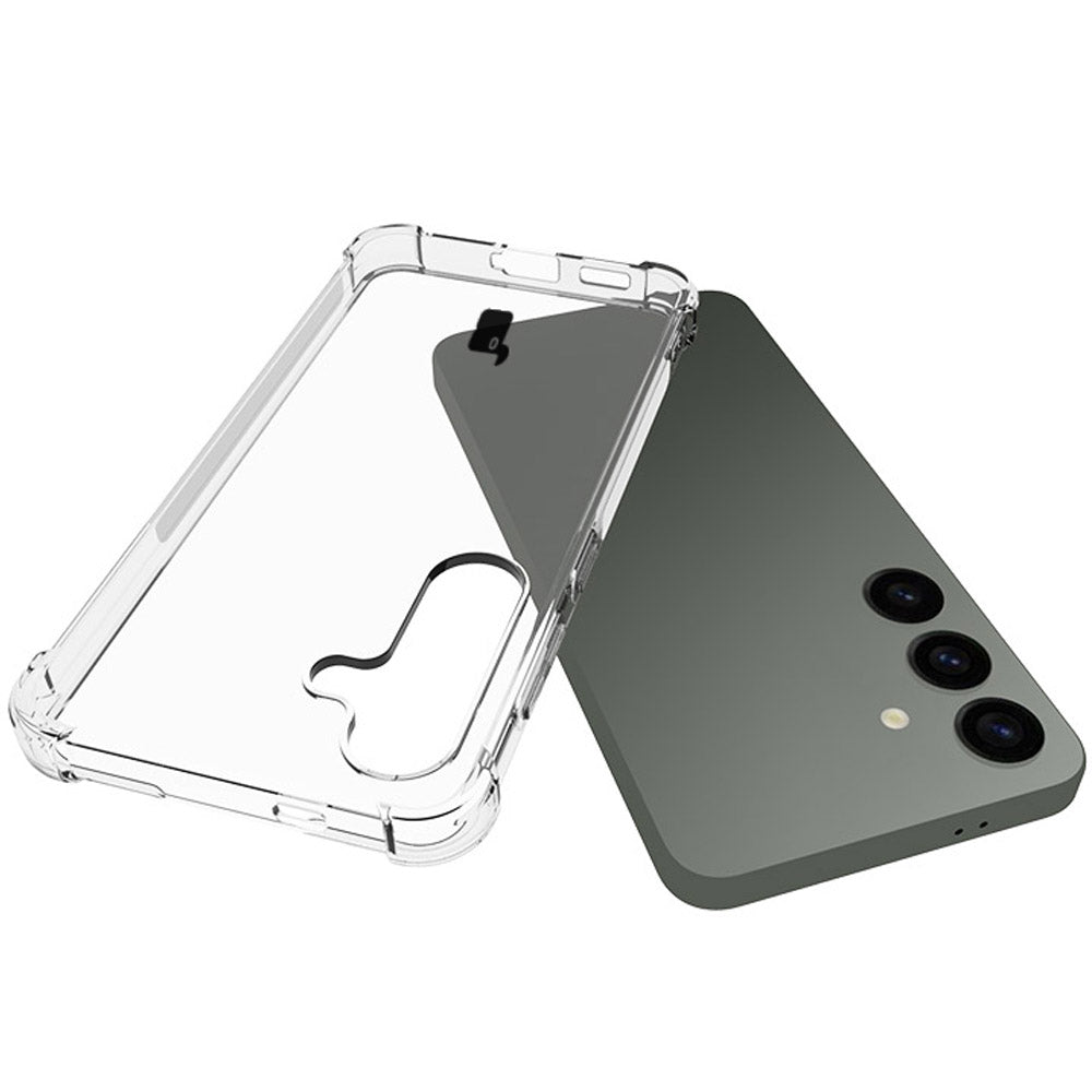 Schutzhülle + 2x Glas + Kameraschutz für Galaxy S24, Bizon Case Clear Pack, Transparent