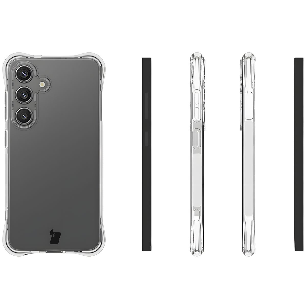 Schutzhülle + 2x gehärtetes Glas für Galaxy S25, Bizon Case Clear Pack, Transparent