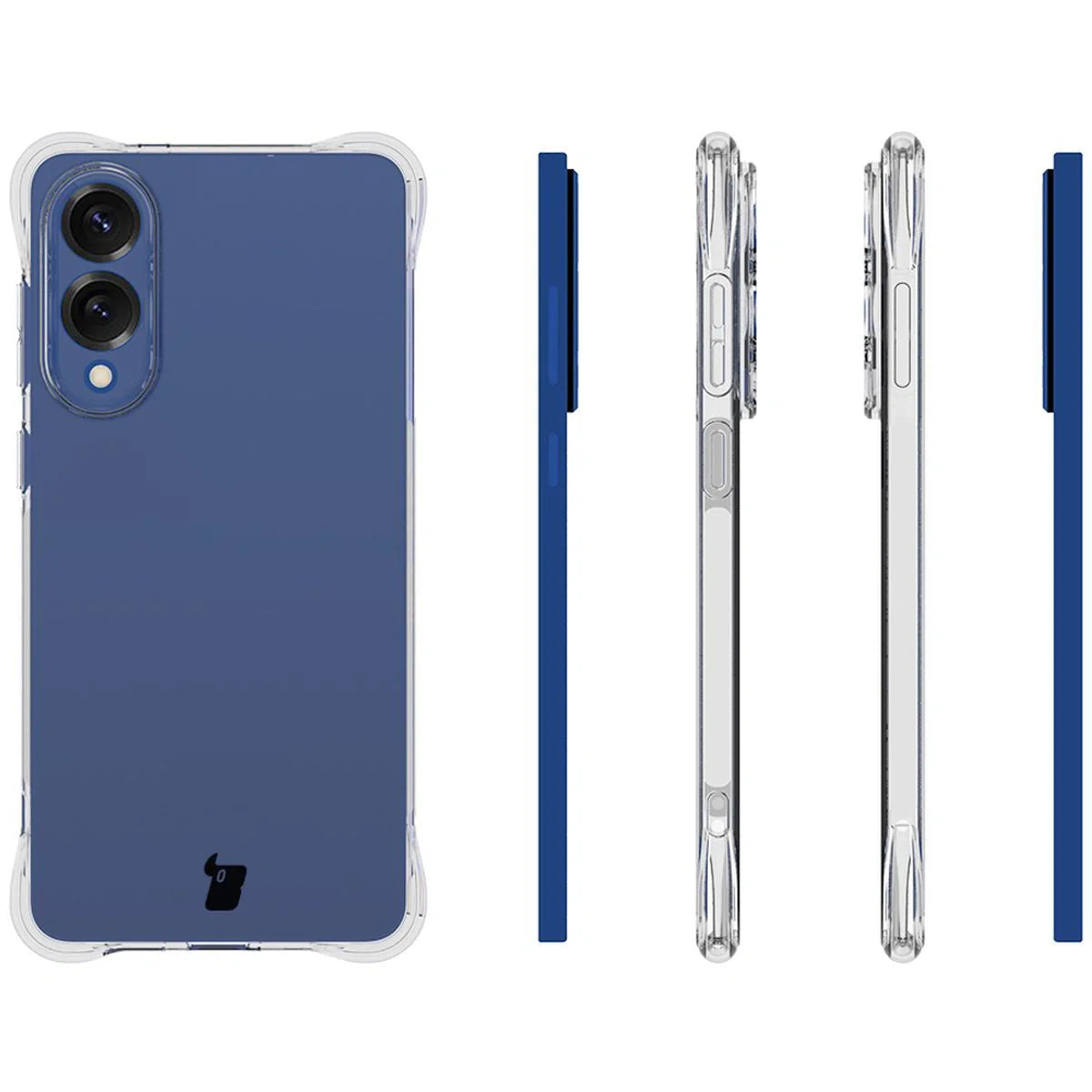 Schutzhülle + 2x gehärtetes Glas für Galaxy S25 Edge, Bizon Case Clear Pack, Transparent