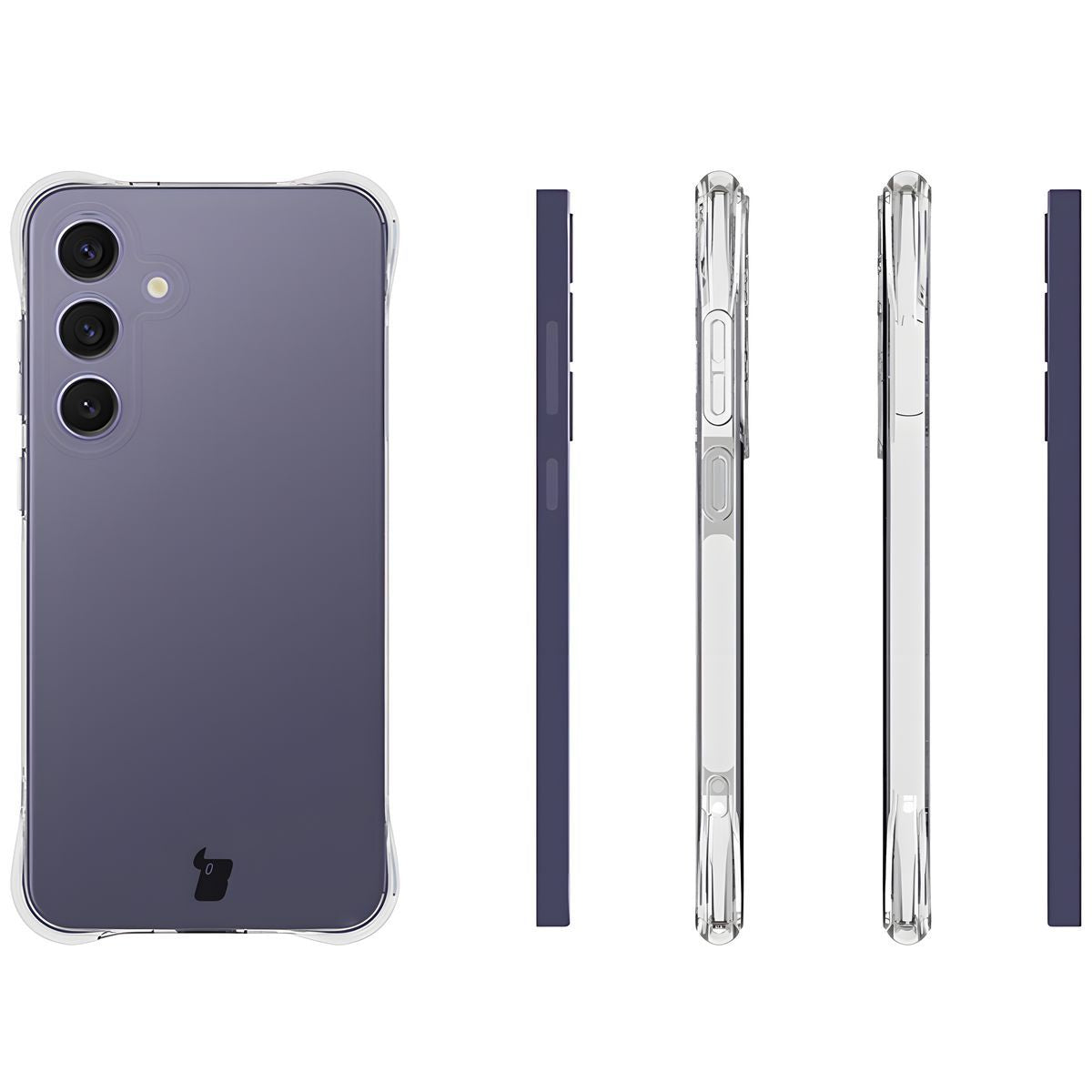 Schutzhülle + 2x gehärtetes Glas für Galaxy S25 Plus, Bizon Case Clear Pack, Transparent