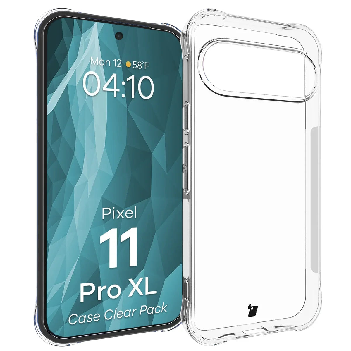 Schutzhülle + 2x gehärtetes Glas für Google Pixel 11 Pro XL, Bizon Case Clear Pack, Transparent