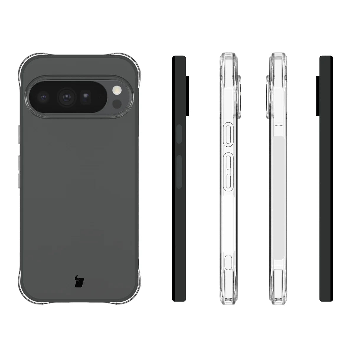 Schutzhülle + 2x gehärtetes Glas für Google Pixel 11 Pro XL, Bizon Case Clear Pack, Transparent