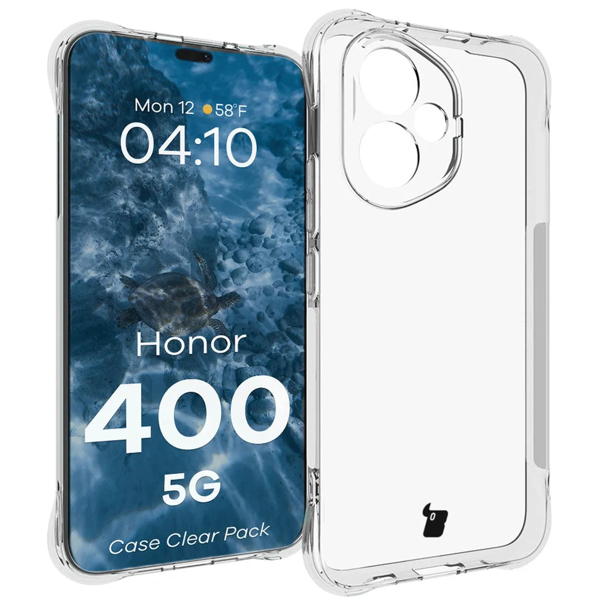 Handyhülle + 2x Folie für Honor 400, Bizon Case Clear Pack, Transparent