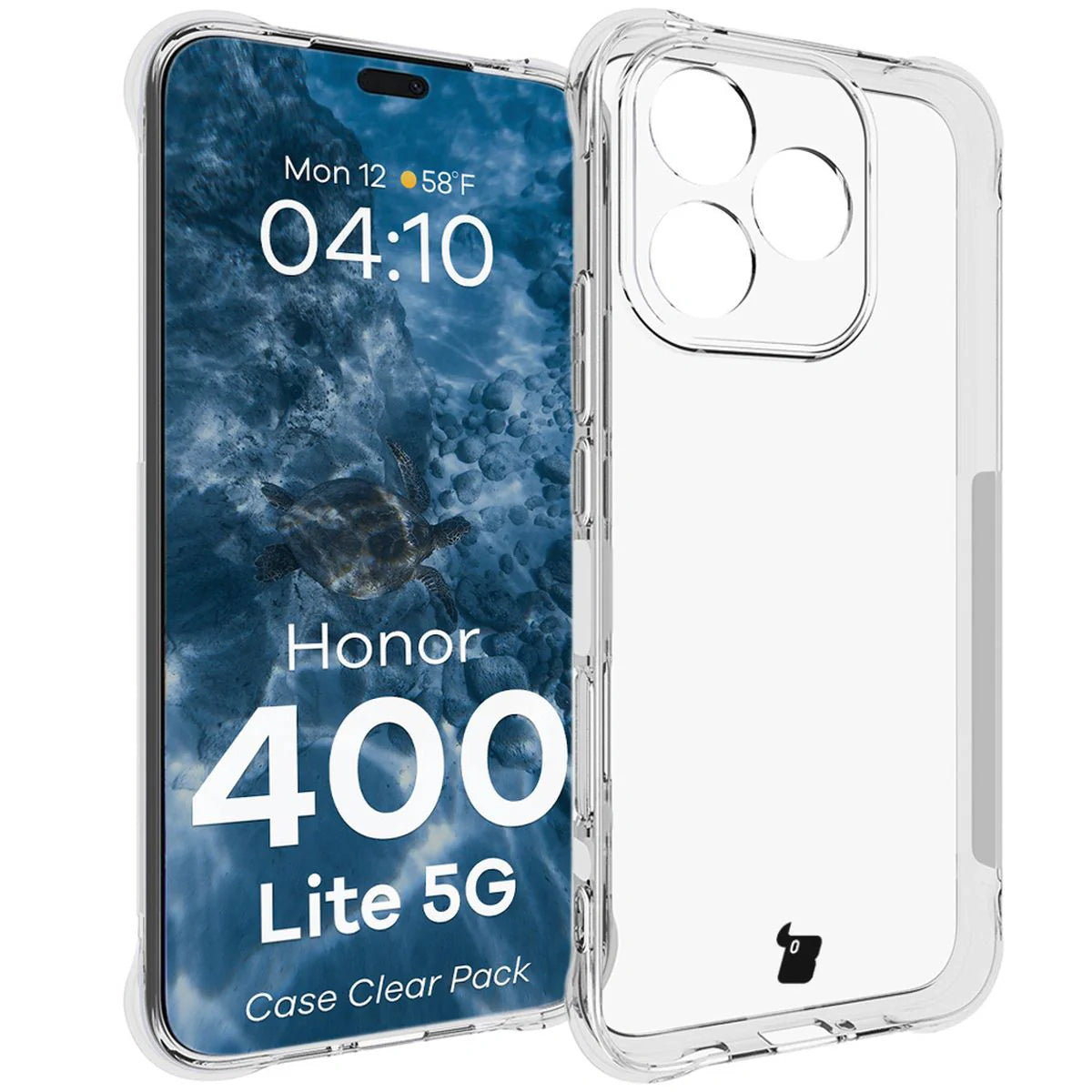 Handyhülle + 2x Folie für Honor 400 Lite, Bizon Case Clear Pack, Transparent