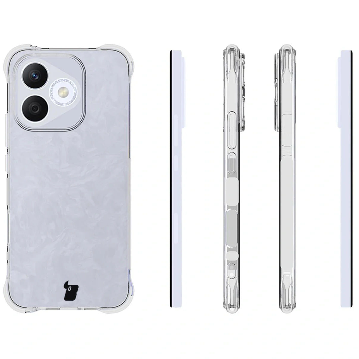 Handyhülle + 2x Folie für Honor 400 Lite, Bizon Case Clear Pack, Transparent