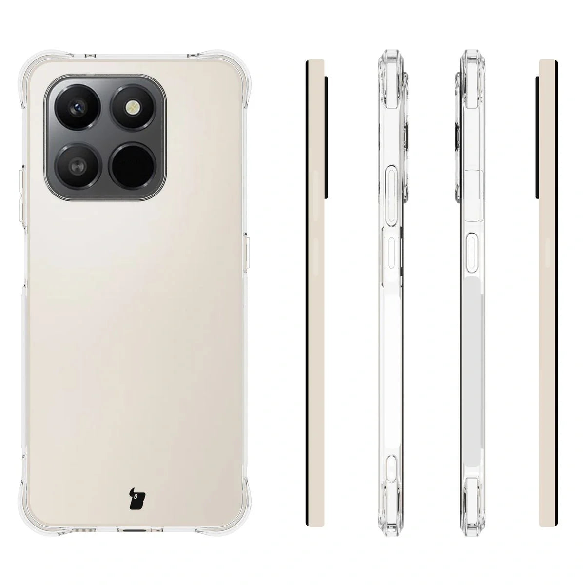 Handyhülle + 2x Folie für Honor X7d / Honor 400 Smart, Bizon Case Clear Pack, Transparent
