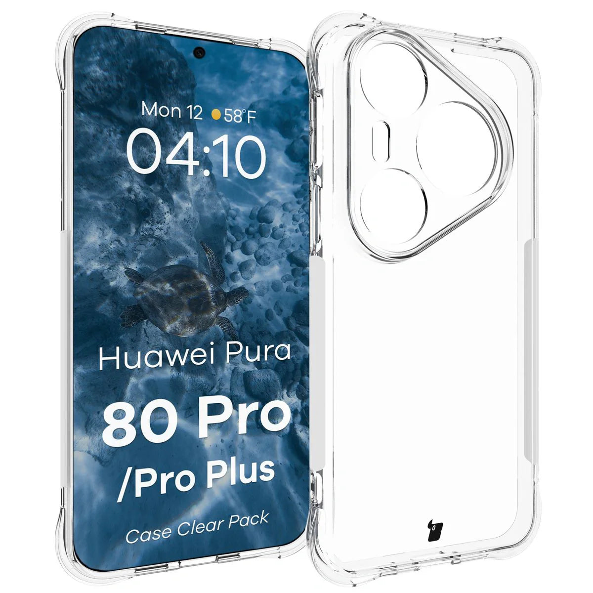 Handyhülle + 2x Folie für Huawei Pura 80 Pro / Pro Plus, Bizon Case Clear Pack, Transparent