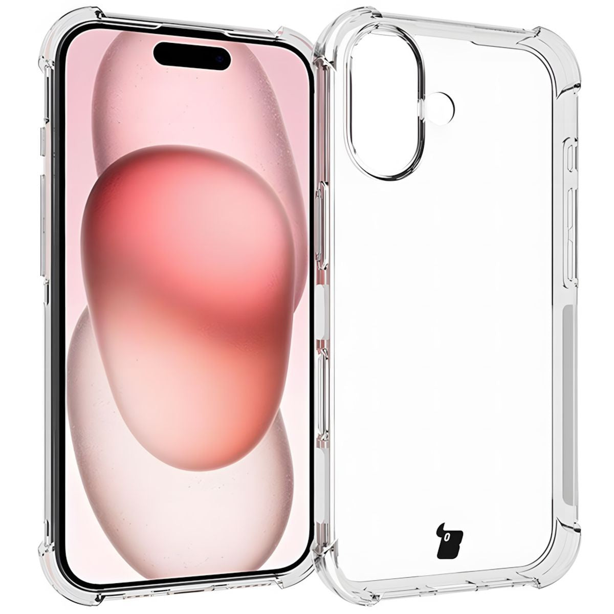 Schutzhülle + 2x gehärtetes Glas + Kameraschutz für iPhone 16, Bizon Case Clear Pack, Transparent