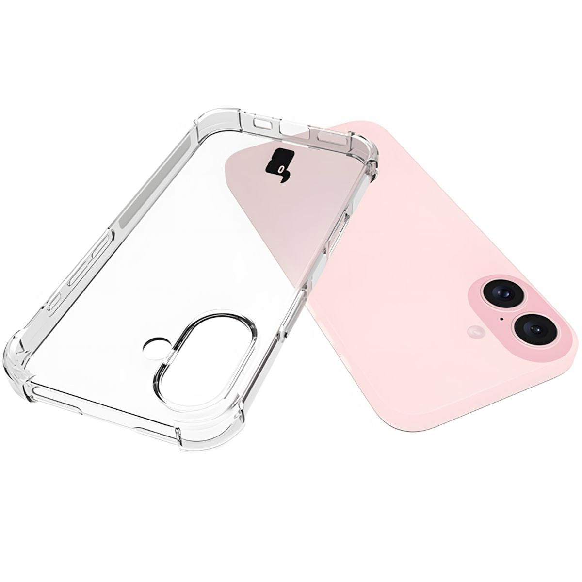 Schutzhülle + 2x gehärtetes Glas + Kameraschutz für iPhone 16, Bizon Case Clear Pack, Transparent