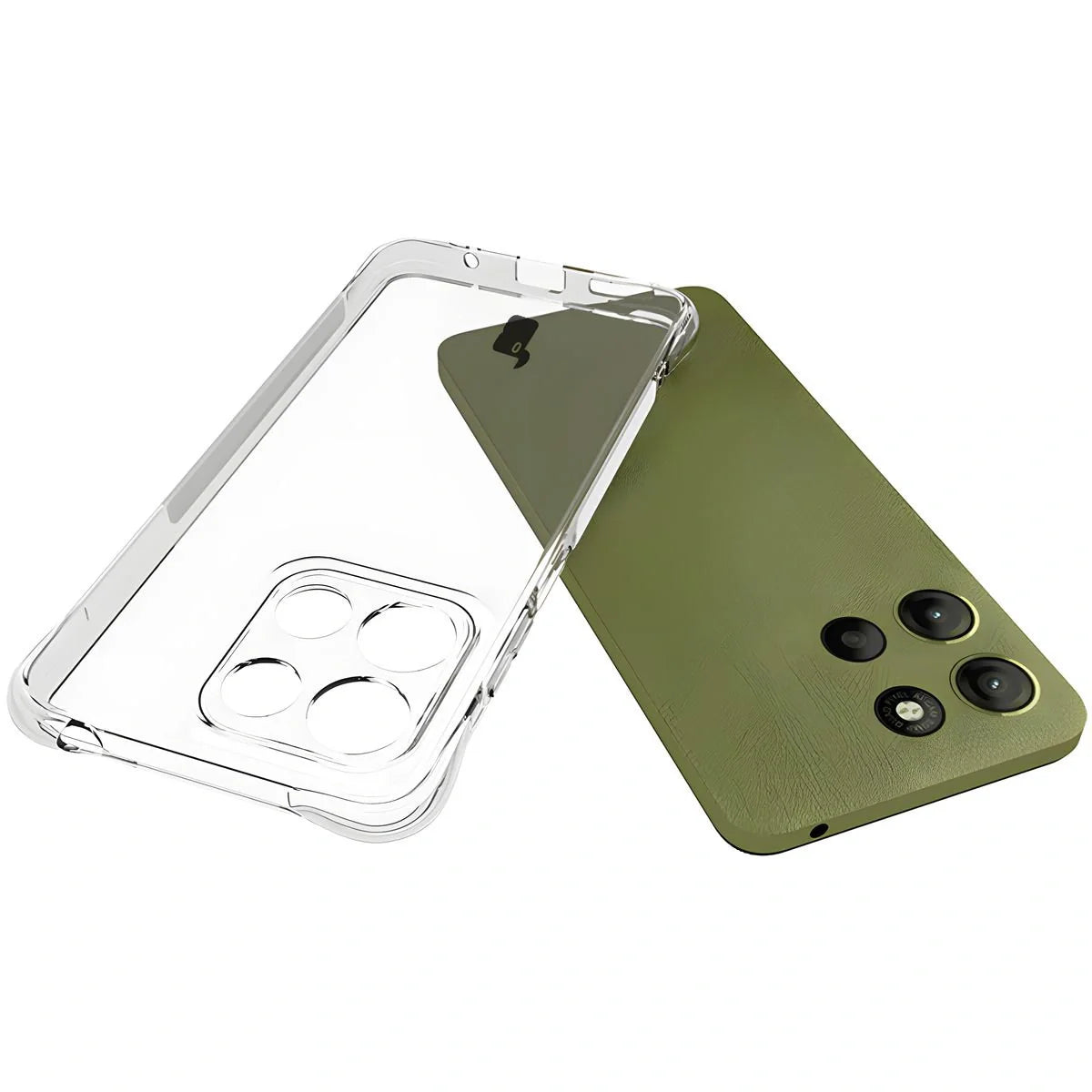 Schutzhülle + 2x gehärtetes Glas für Motorola Moto G15 / Power, Bizon Case Clear Pack, Transparent