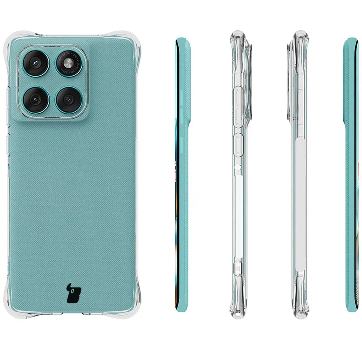 Handyhülle + 2x Folie für Motorola Edge 60 / 60 Fusion, Bizon Case Clear Pack, Transparent
