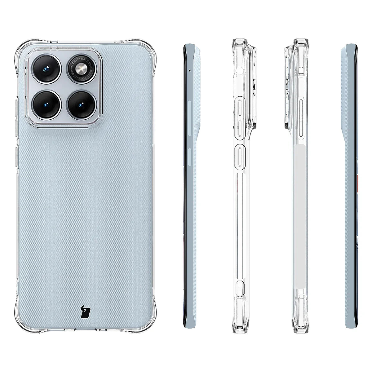 Handyhülle + 2x Folie für Motorola Edge 70 Fusion, Bizon Case Clear Pack, Transparent