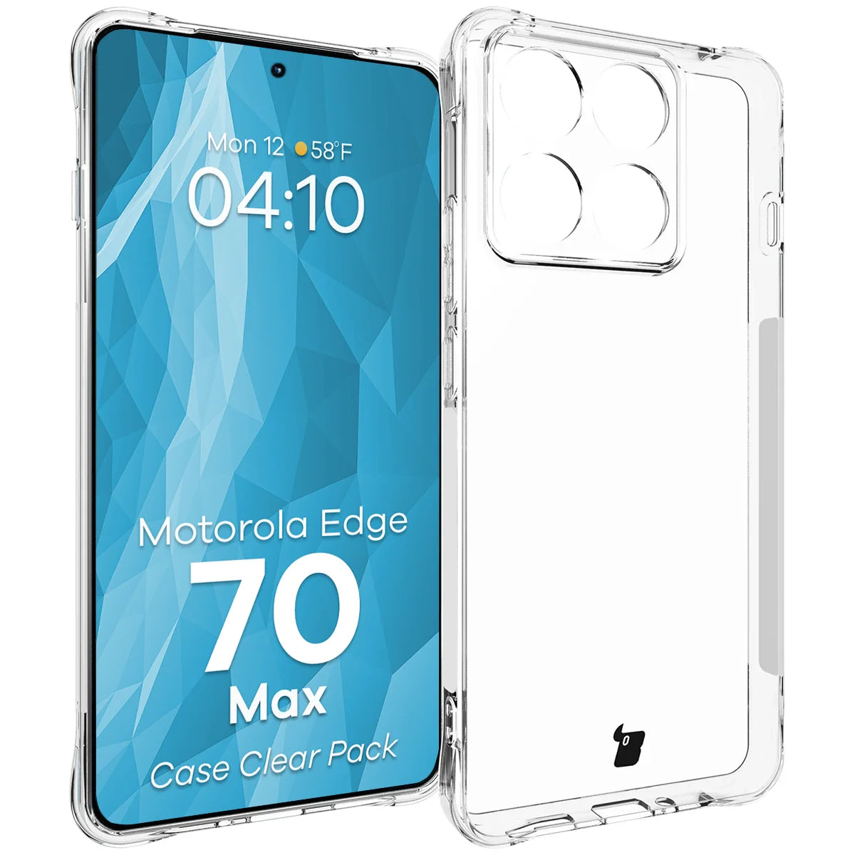 Schutzhülle + 2x gehärtetes Glas für Motorola Edge 70 Max, Bizon Case Clear Pack, Transparent (3/9)