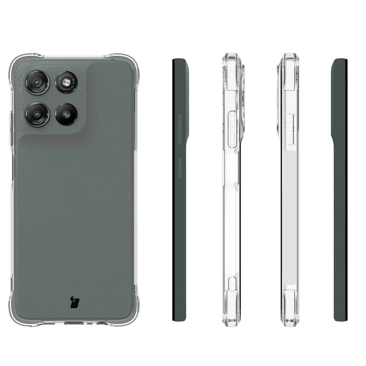 Handyhülle + 2x Folie für Motorola Moto G57 Power / G67 Power, Bizon Case Clear Pack, Transparent