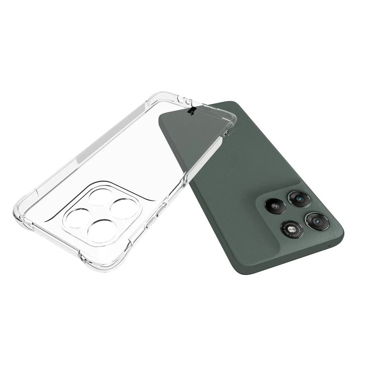Handyhülle + 2x Folie für Motorola Moto G57 Power / G67 Power, Bizon Case Clear Pack, Transparent