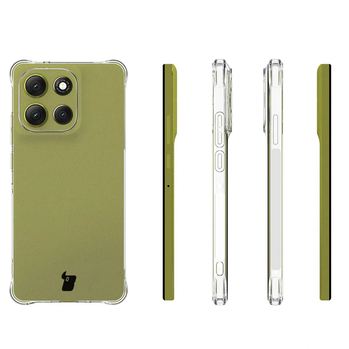 Handyhülle + 2x Folie für Motorola Moto G86 5G, Bizon Case Clear Pack, Transparent
