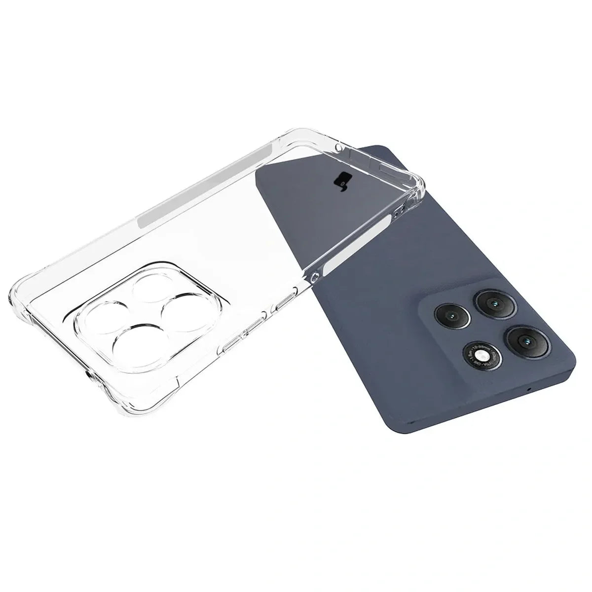 Handyhülle + 2x Folie für Motorola Moto G86 Power 5G, Bizon Case Clear Pack, Transparent