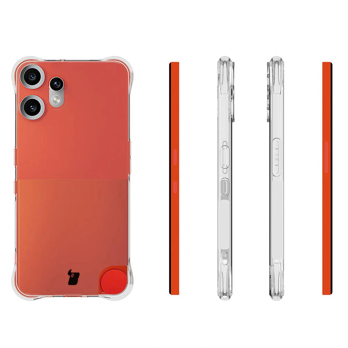 Handyhülle + 2x Folie für Nothing CMF Phone 2 Pro, Bizon Case Clear Pack, Transparent