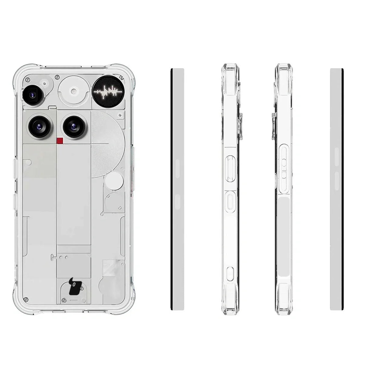 Schutzhülle + 2x gehärtetes Glas für Nothing Phone (3), Bizon Case Clear Pack, Transparent