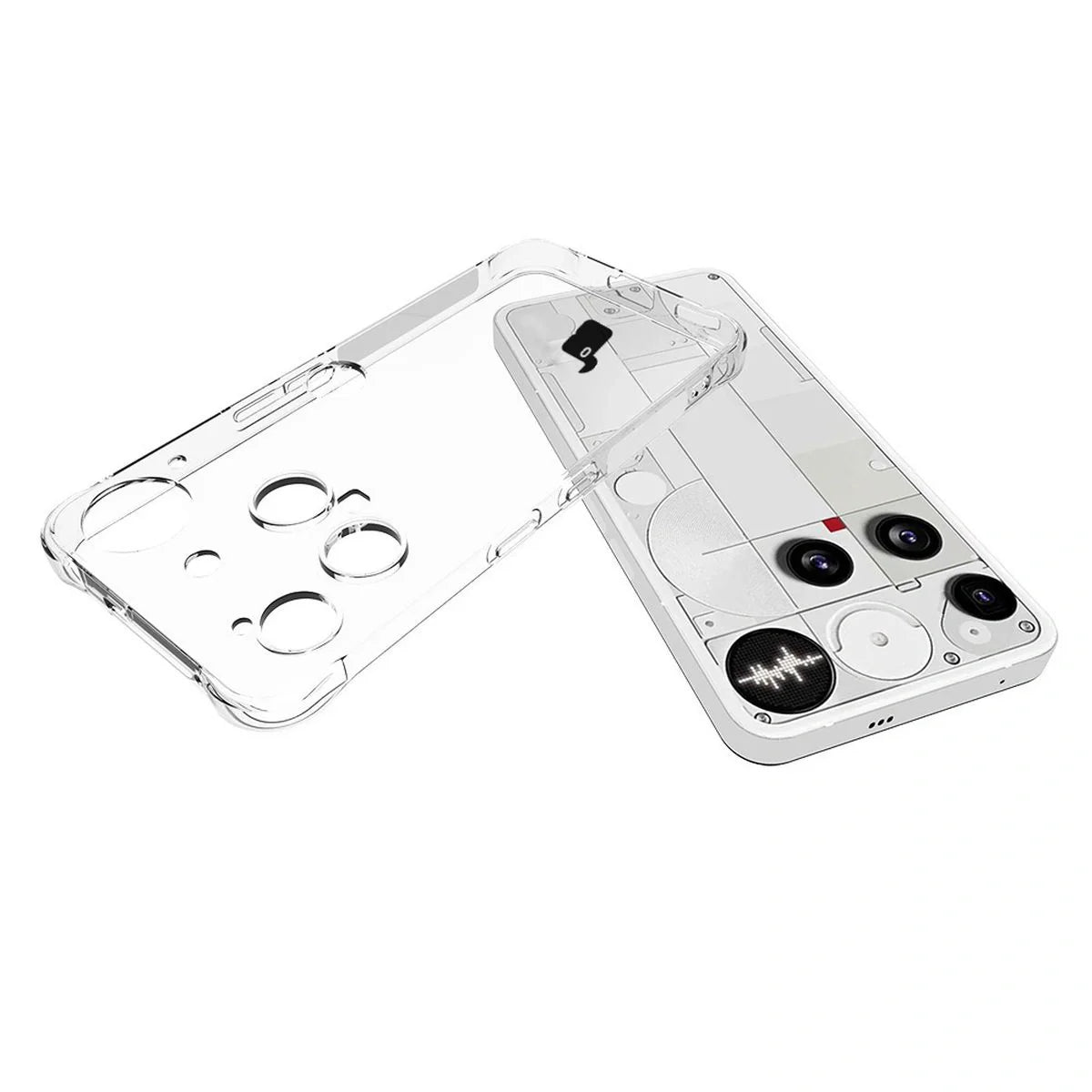 Schutzhülle + 2x gehärtetes Glas für Nothing Phone (3), Bizon Case Clear Pack, Transparent