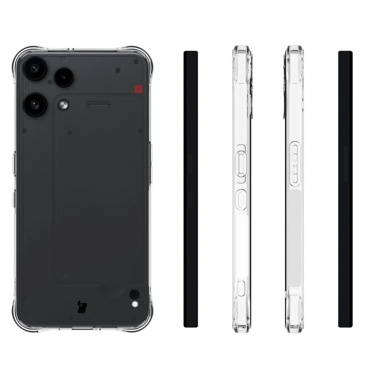 Schutzhülle + 2x gehärtetes Glas für Nothing Phone (3a) Lite, Bizon Case Clear Pack, Transparent