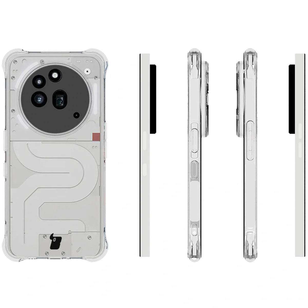 Schutzhülle + 2x gehärtetes Glas für Nothing Phone (3a) Pro, Bizon Case Clear Pack, Transparent