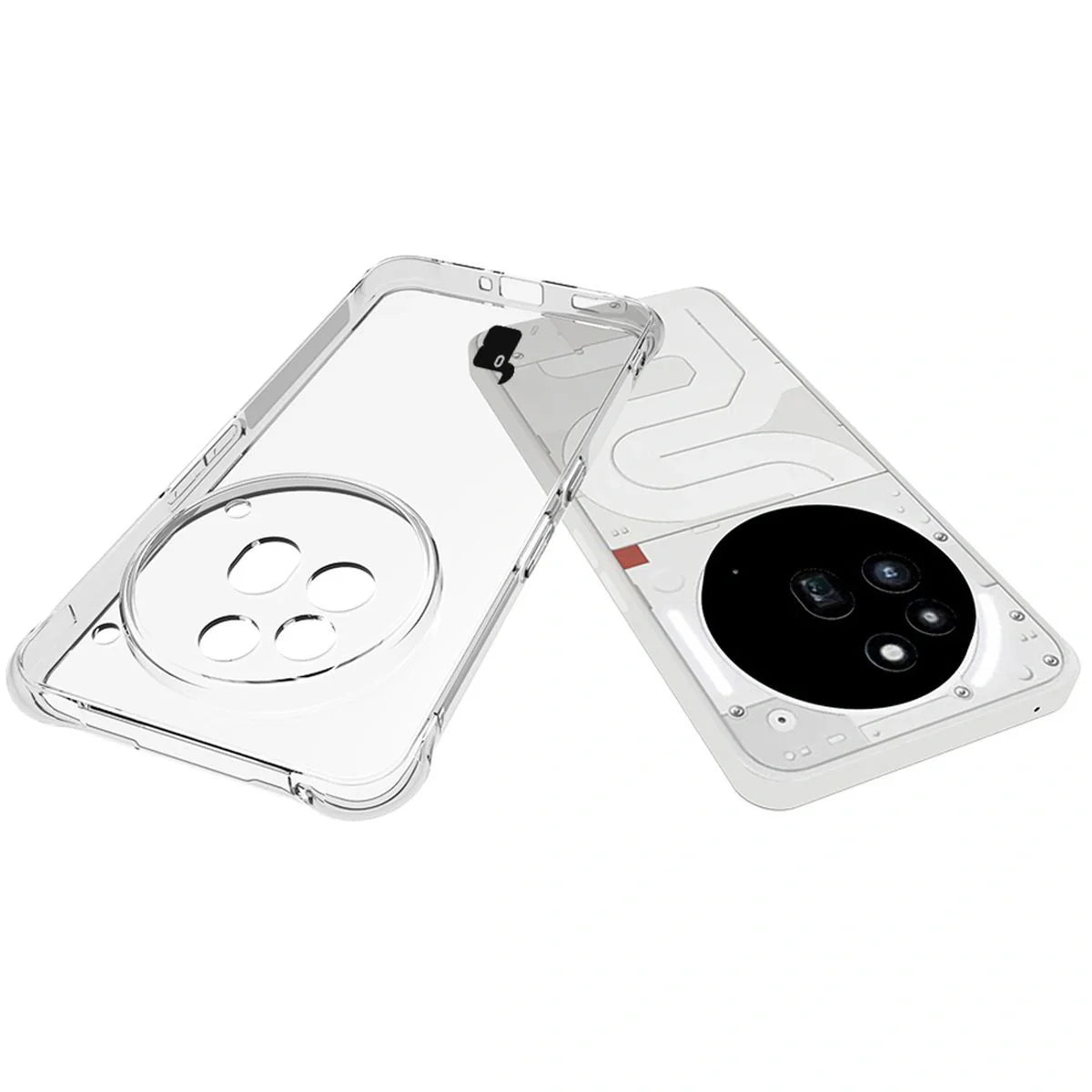 Schutzhülle + 2x gehärtetes Glas für Nothing Phone (3a) Pro, Bizon Case Clear Pack, Transparent