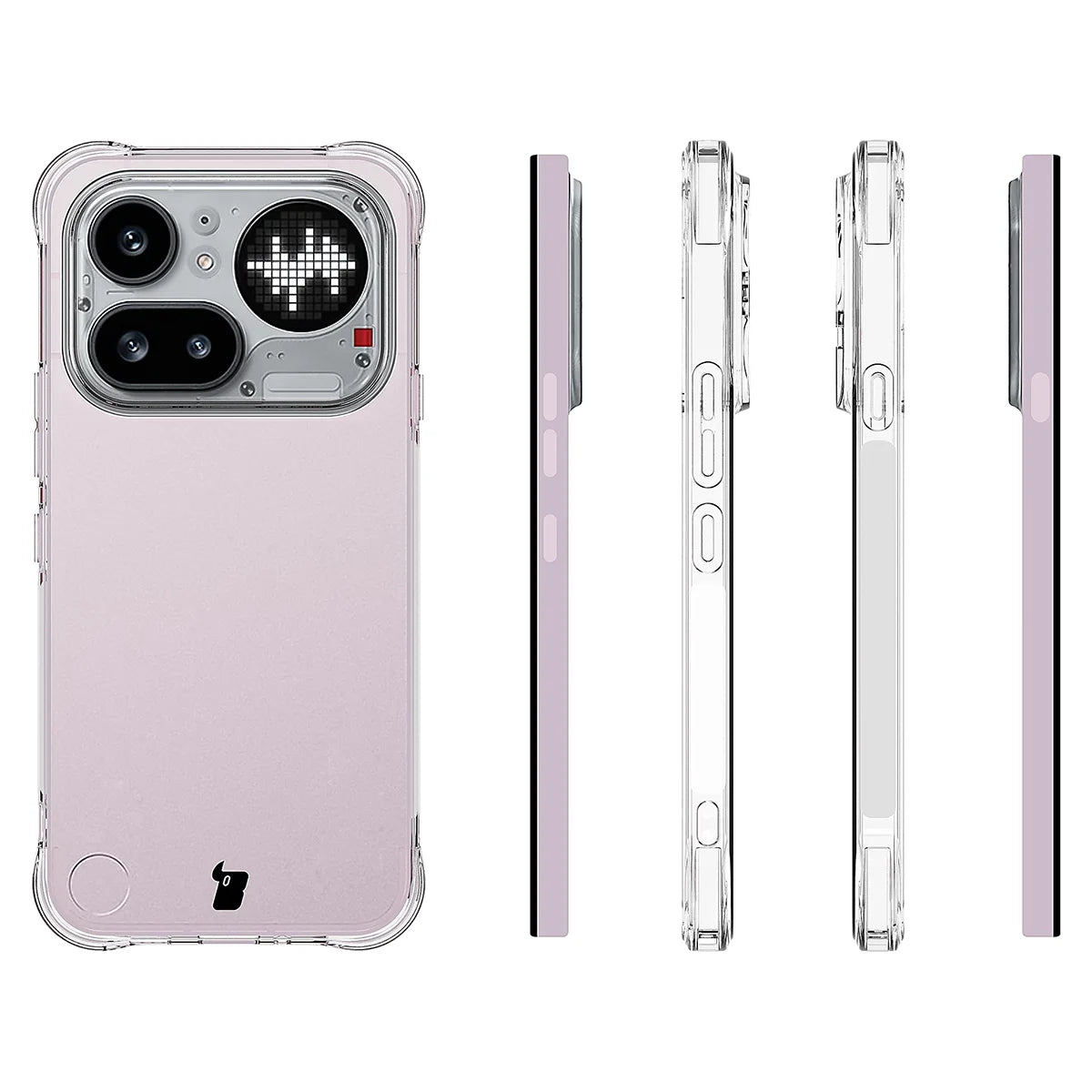 Schutzhülle + 2x gehärtetes Glas für Nothing Phone (4a) Pro, Bizon Case Clear Pack, Transparent