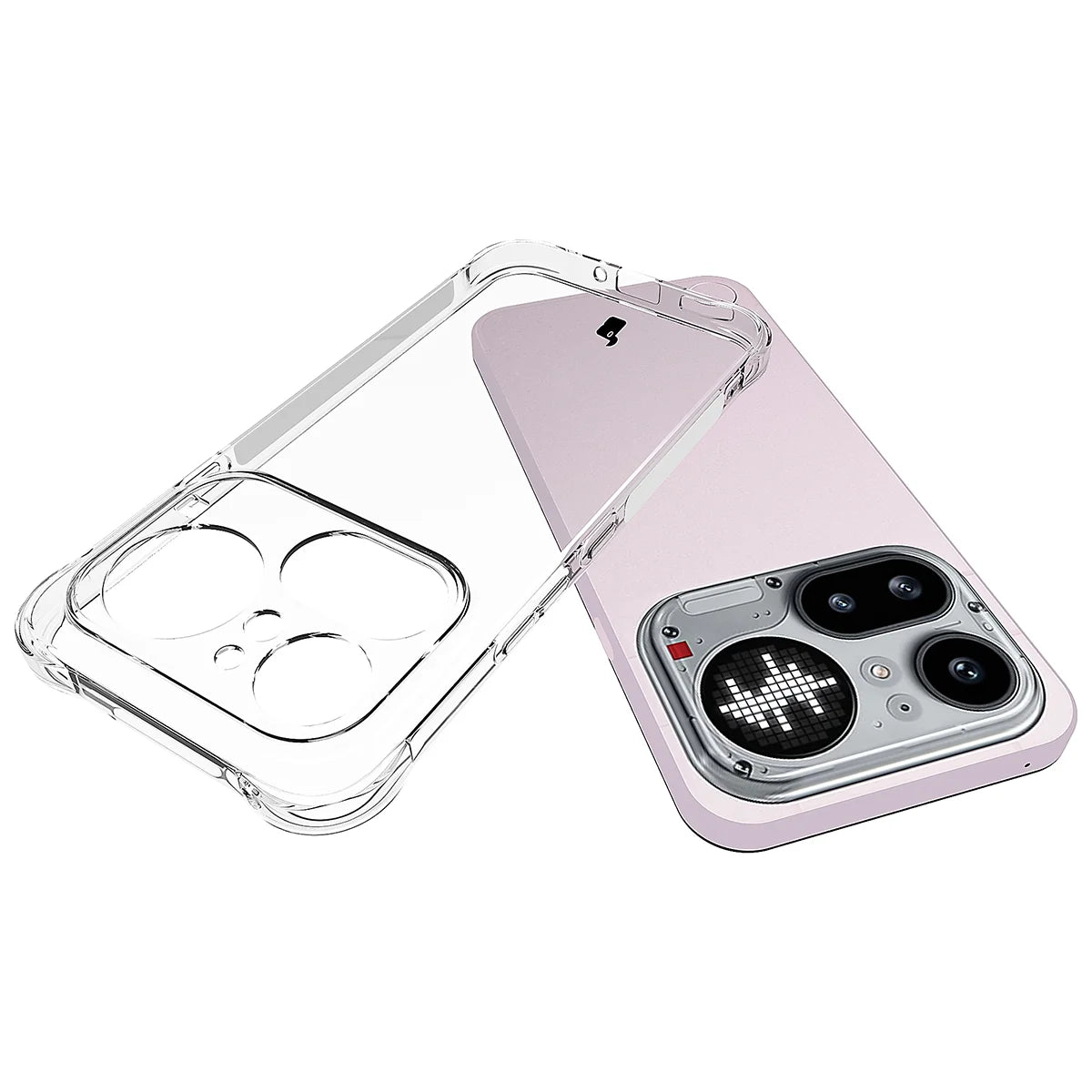Schutzhülle + 2x gehärtetes Glas für Nothing Phone (4a) Pro, Bizon Case Clear Pack, Transparent