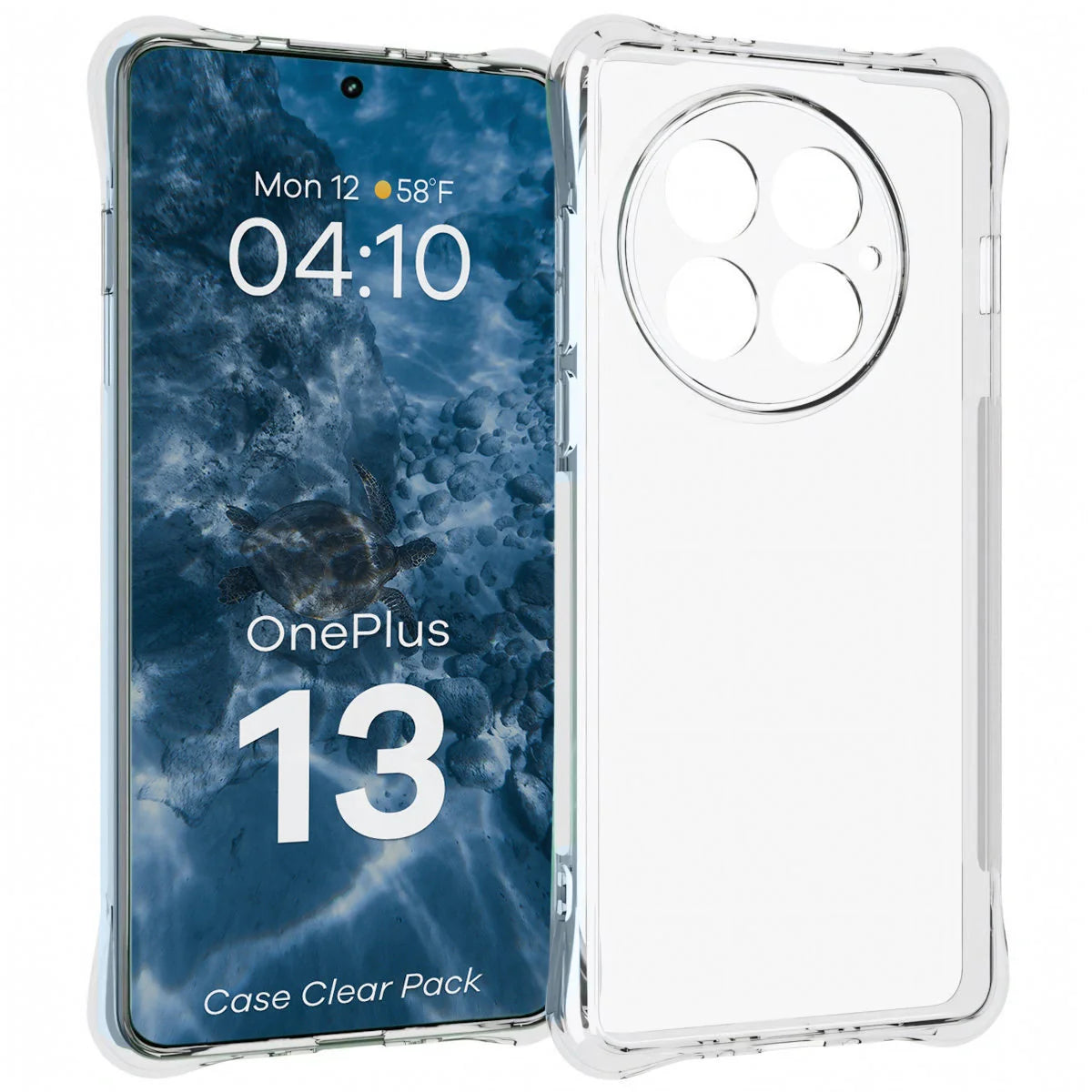 Handyhülle + 2x Folie für OnePlus 13, Bizon Case Clear Pack, Transparent