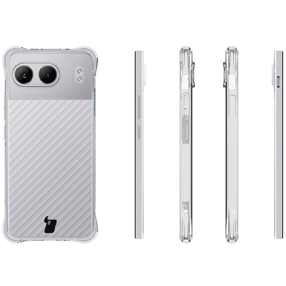 Schutzhülle + 2x gehärtetes Glas für OnePlus Nord 4, Bizon Case Clear Pack, Transparent