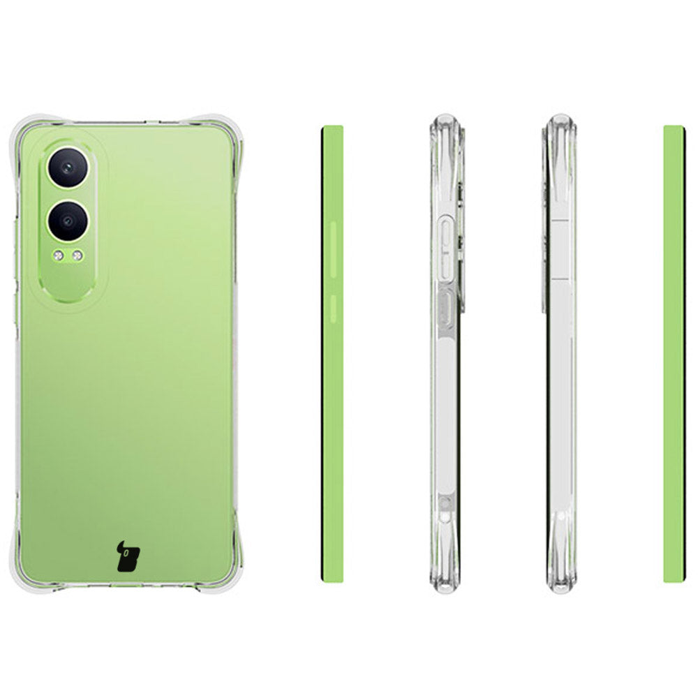 Schutzhülle + 2x gehärtetes Glas für OnePlus Nord CE4 Lite 5G, Bizon Case Clear Pack, Transparent