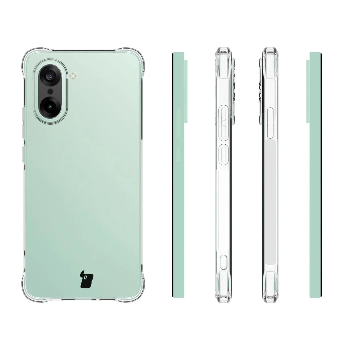 Schutzhülle + 2x gehärtetes Glas für OnePlus Nord CE5 5G, Bizon Case Clear Pack, Transparent