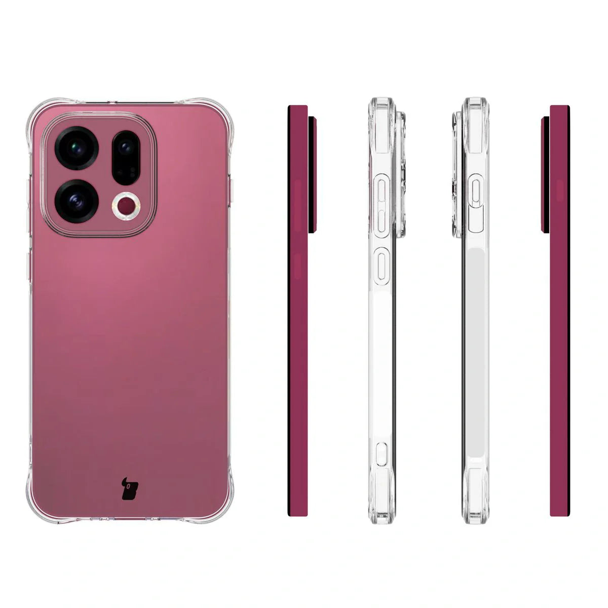 Handyhülle + 2x Folie für Oppo Find X9, Bizon Case Clear Pack, Transparent