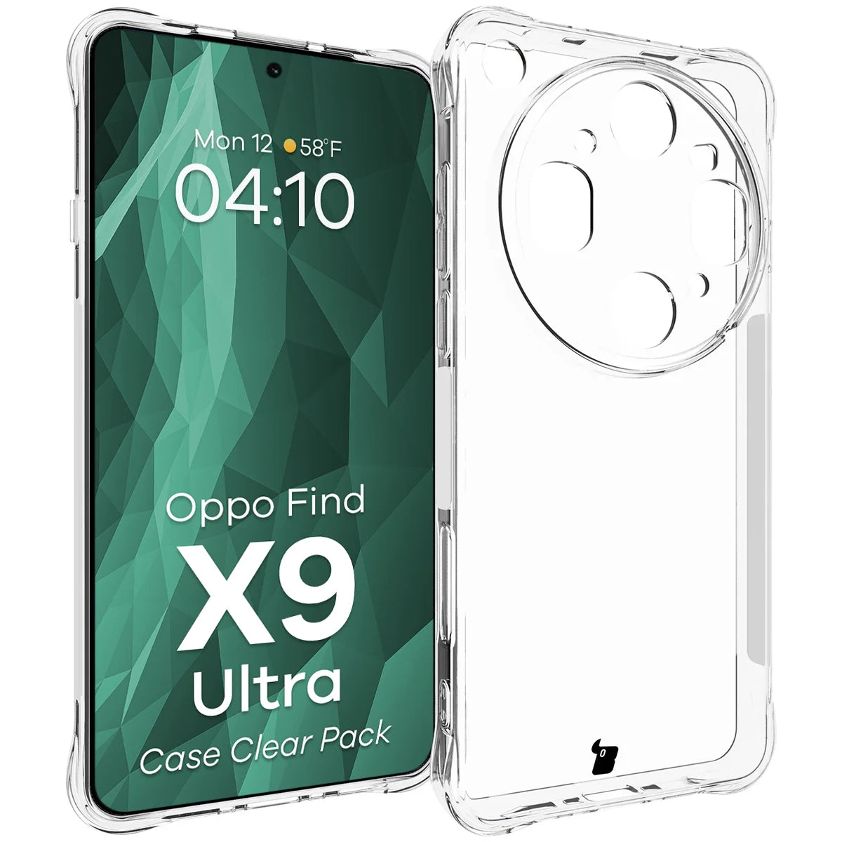 Handyhülle + 2x Folie für Oppo Find X9 Ultra, Bizon Case Clear Pack, Transparent