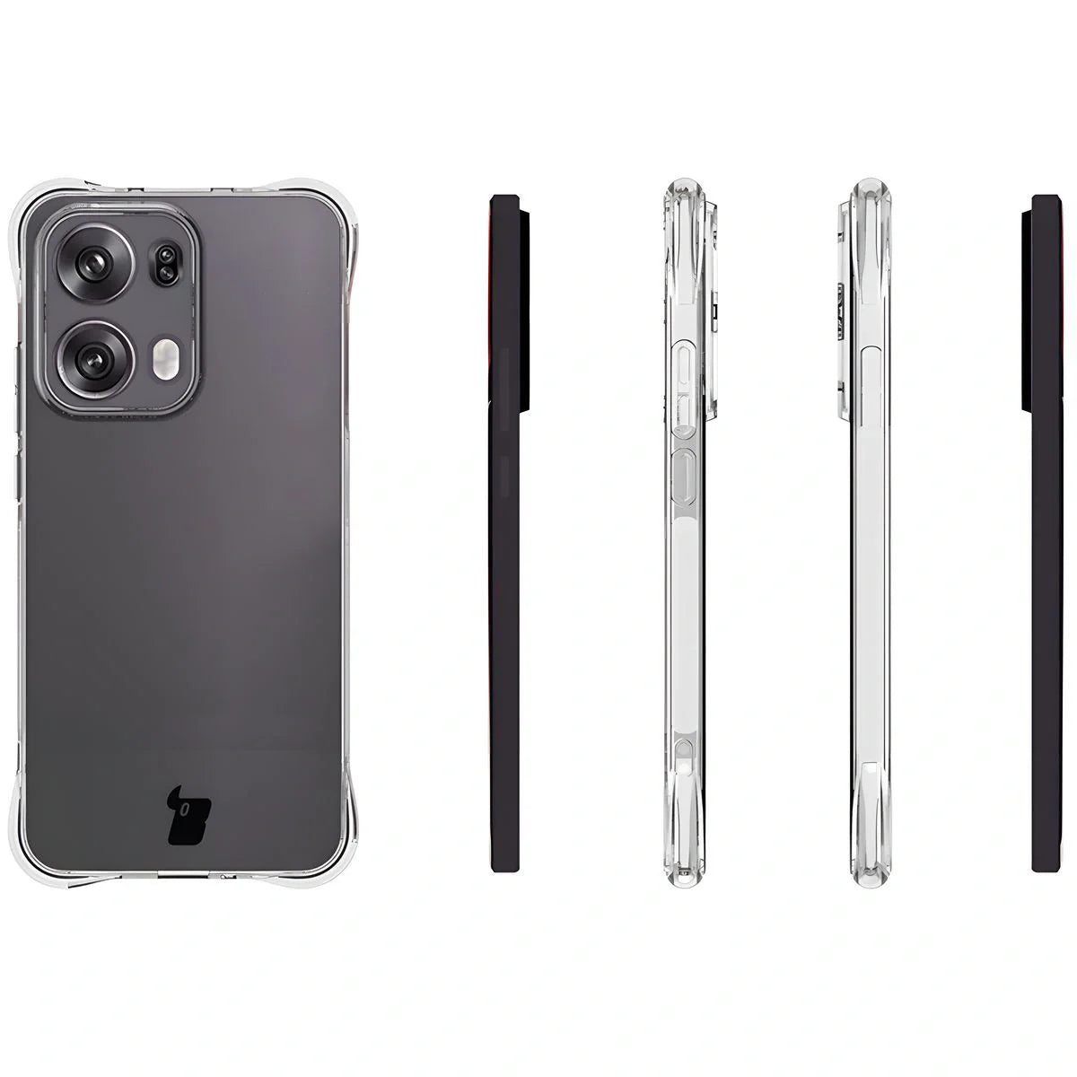 Handyhülle + 2x Folie für Oppo Reno13 Pro, Bizon Case Clear Pack, Transparent