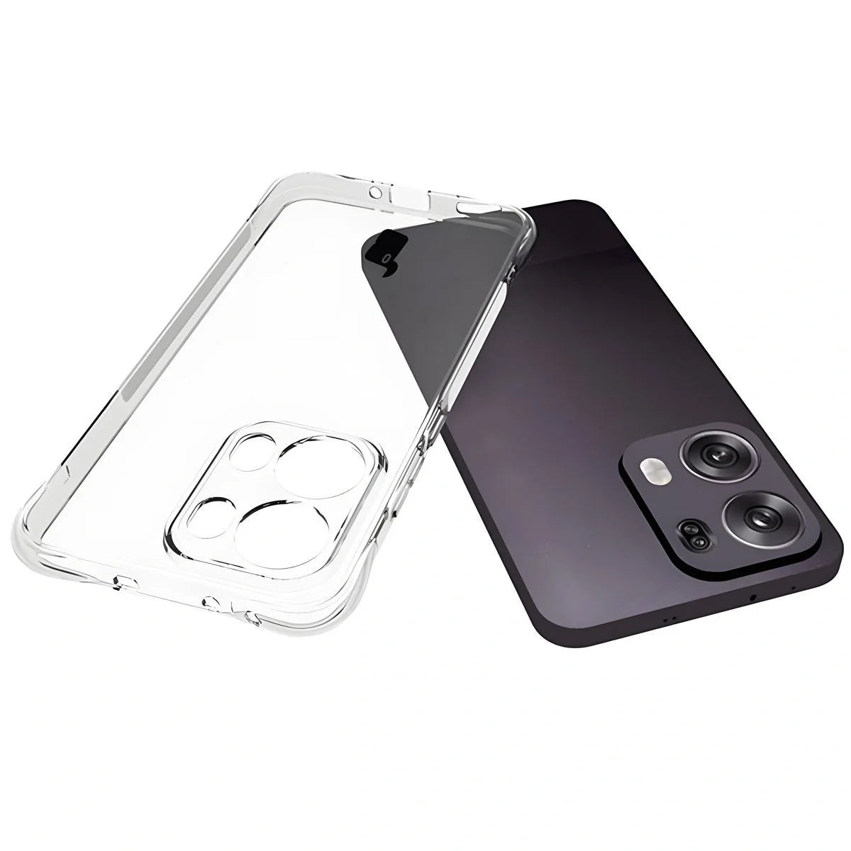 Handyhülle + 2x Folie für Oppo Reno13 Pro, Bizon Case Clear Pack, Transparent