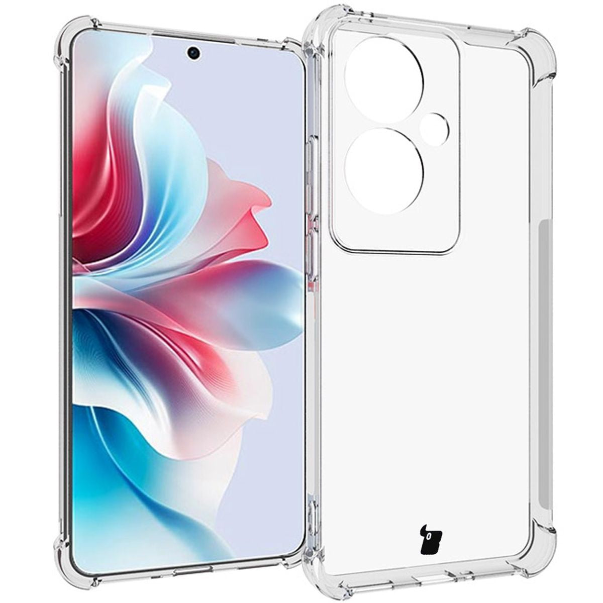 Schutzhülle + 2x Folie für Oppo Reno11 F 5G, Bizon Case Clear Pack, Transparent