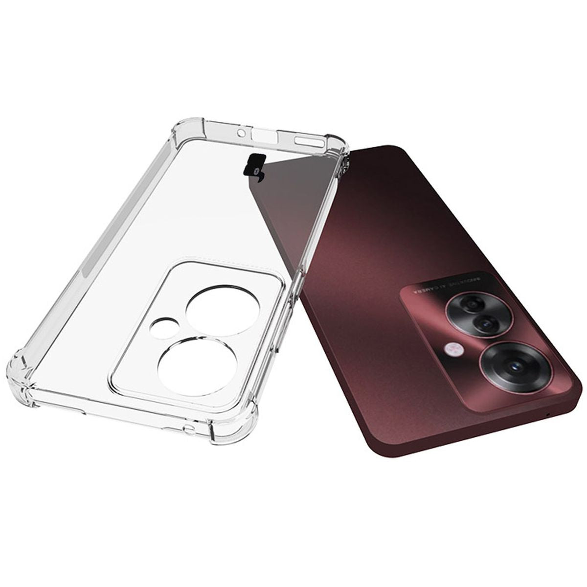 Schutzhülle + 2x Folie für Oppo Reno11 F 5G, Bizon Case Clear Pack, Transparent