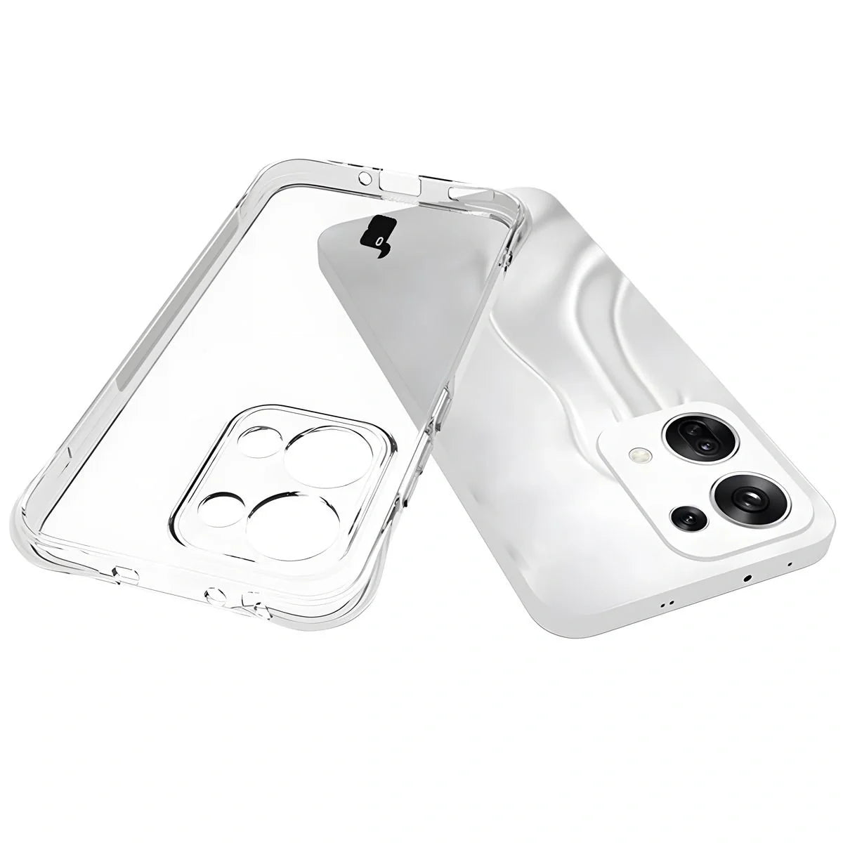 Schutzhülle + 2x gehärtetes Glas für Oppo Reno13, Bizon Case Clear Pack, Transparent