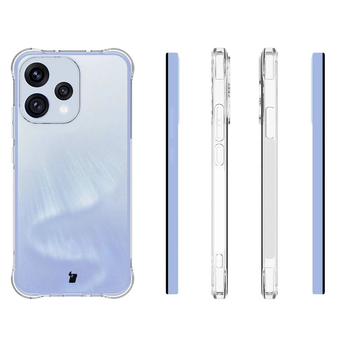 Schutzhülle + 2x gehärtetes Glas für Oppo Reno 15, Bizon Case Clear Pack, Transparent
