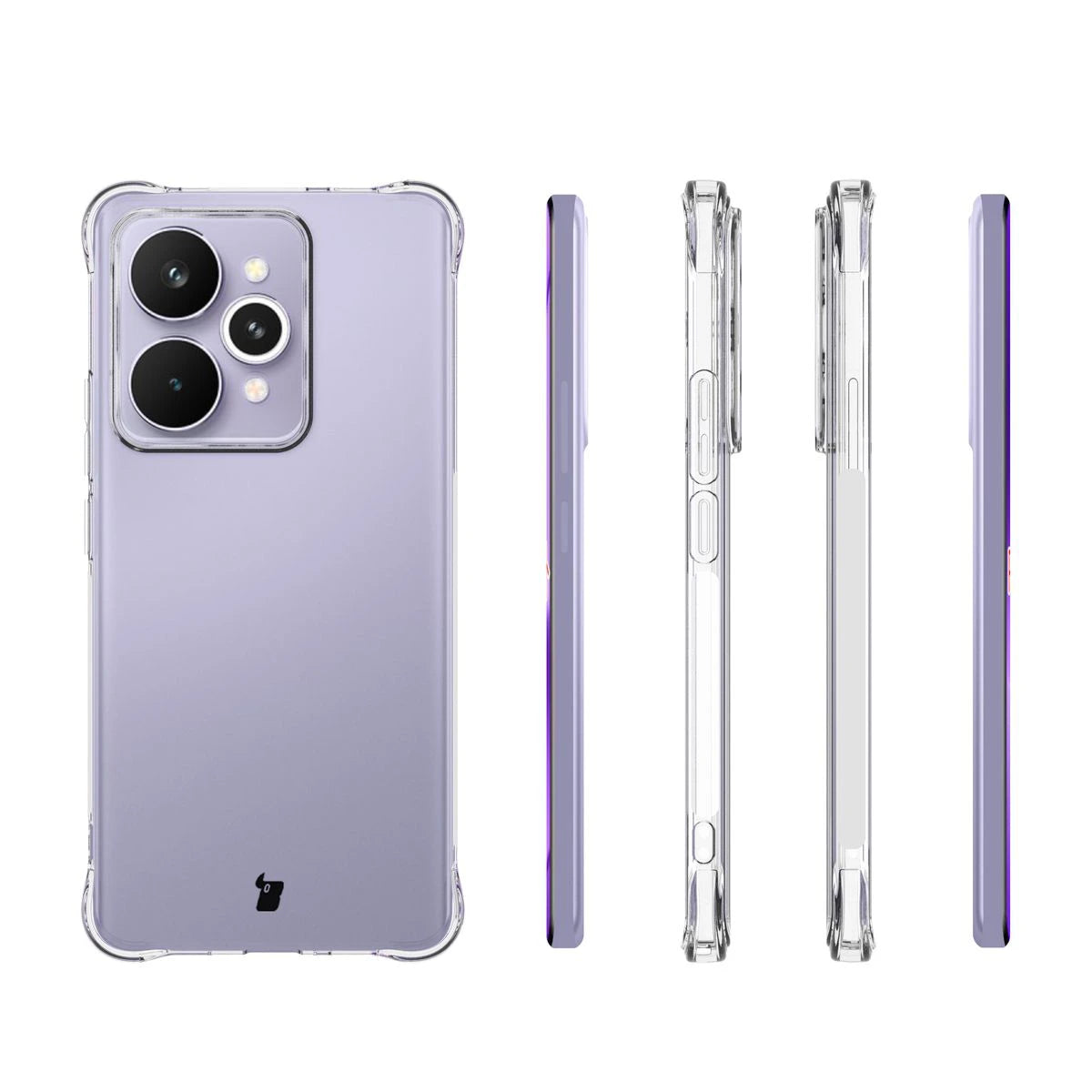 Handyhülle + 2x Folie für Oppo Reno 15 Pro, Bizon Case Clear Pack, Transparent